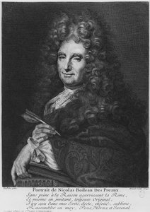 ピエール・ドレーヴェ（1663-38）1704によって彫刻された、ニコラ・ボローの肖像画（ボワロー・デスプレーとして知られています） 作： Roger de Piles